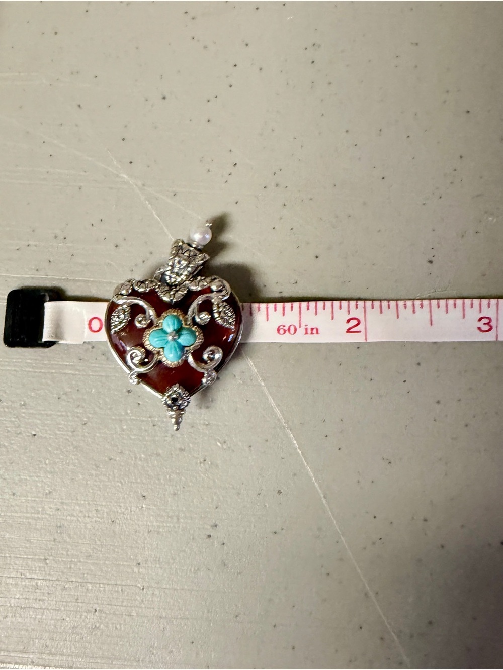 BARBARA BIXBY Sterling Silver 18K Yellow Gold Carnellian Turquoise Heart Pendant - Picture 12 of 13